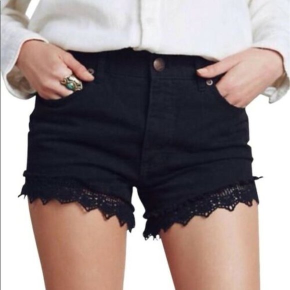 Free People Pants - Free People Cutoff Frayed Crochet Trim Shorts